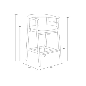 Jeremy Counter Stool - Weathered Oak - Dove Cream