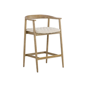 Jeremy Counter Stool - Weathered Oak - Dove Cream