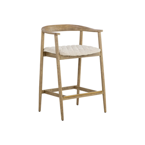 Jeremy Counter Stool - Weathered Oak - Dove Cream