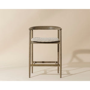 Jeremy Counter Stool - Weathered Oak - Dove Cream