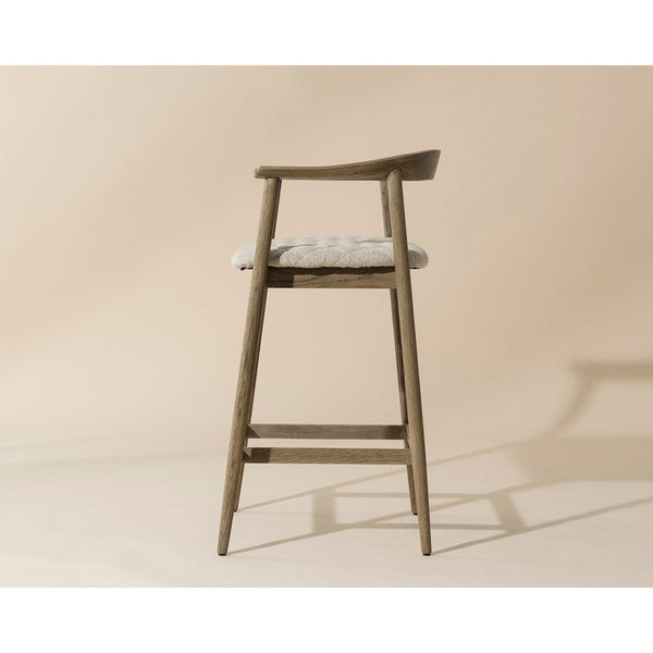 Jeremy Counter Stool - Weathered Oak - Dove Cream