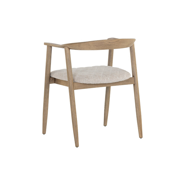 Jeremy Dining Armchair - Weathered Oak - Dove Cream