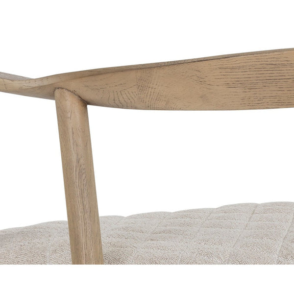 Jeremy Dining Armchair - Weathered Oak - Dove Cream