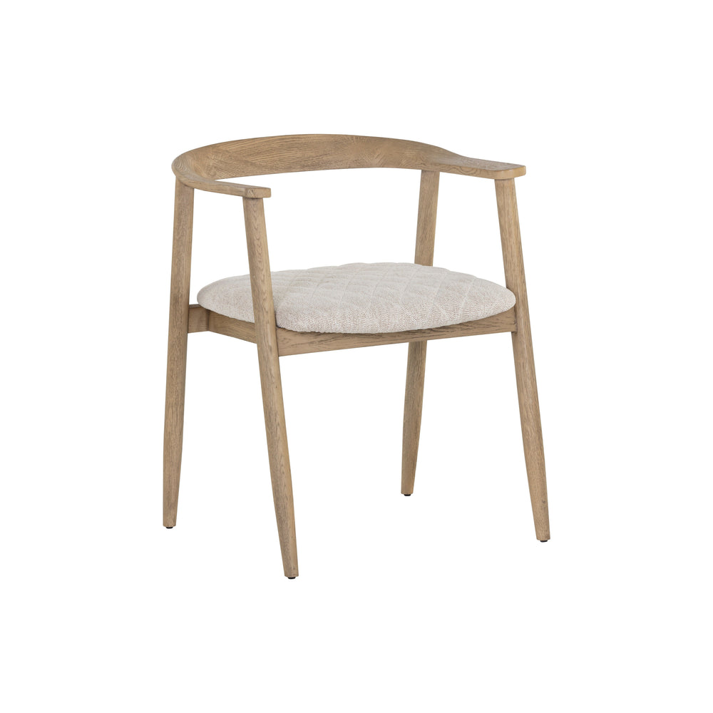 Jeremy Dining Armchair - Weathered Oak - Dove Cream