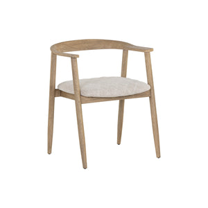 Jeremy Dining Armchair - Weathered Oak - Dove Cream