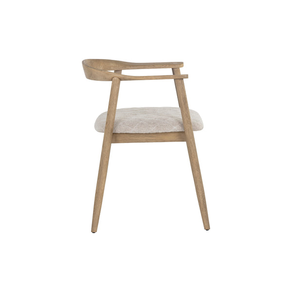 Jeremy Dining Armchair - Weathered Oak - Dove Cream