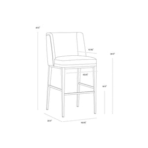 Joplin Barstool - Cantina Black / Vera White Pepper