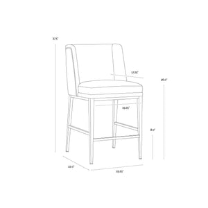 Joplin Counter Stool - Cantina Black / Vera White Pepper