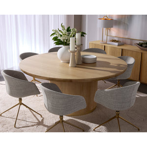 Kalla Dining Table Round - Rustic Oak - 68"