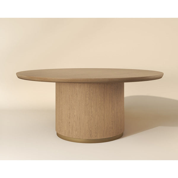 Kalla Dining Table Round - Rustic Oak - 68"