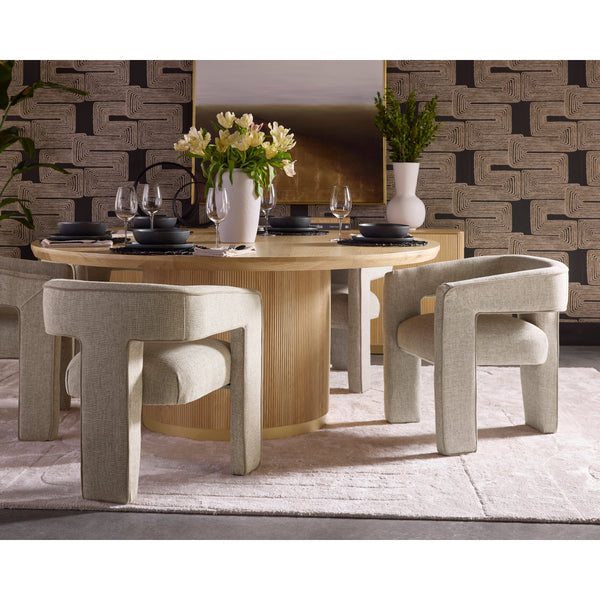 Kalla Dining Table Round - Rustic Oak - 68"