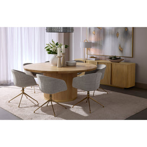Kalla Dining Table Round - Rustic Oak - 68"