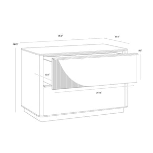 Kalla Nightstand Large - Rustic Oak