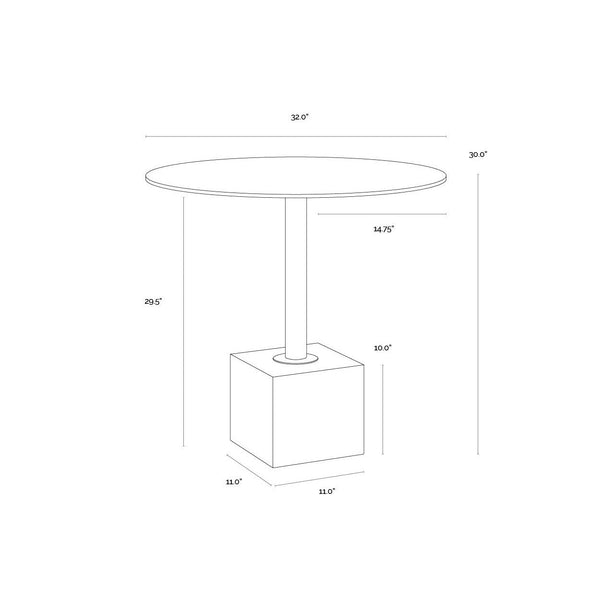 Kata Bistro Table - Grey Marble - 32"