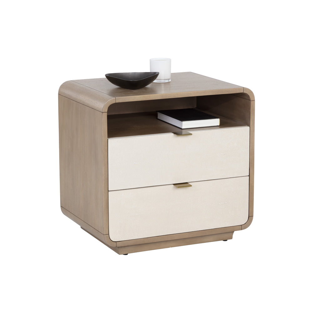 Kayden Nightstand - Oyster Shagreen
