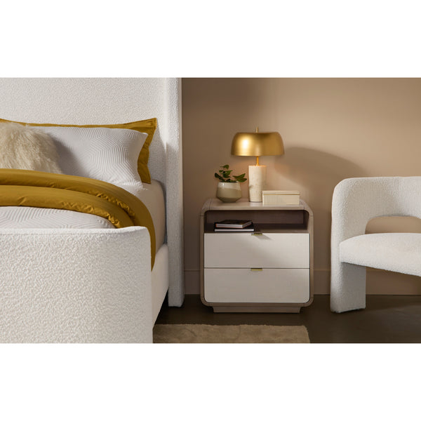 Kayden Nightstand - Oyster Shagreen