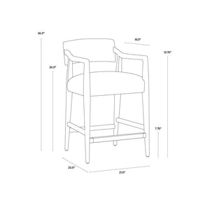 Keagan Counter Stool - Brentwood Charcoal Leather