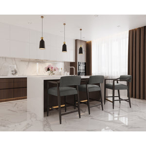 Keagan Counter Stool - Brentwood Charcoal Leather