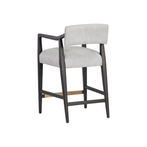 Keagan Counter Stool - Saloon Light Grey Leather