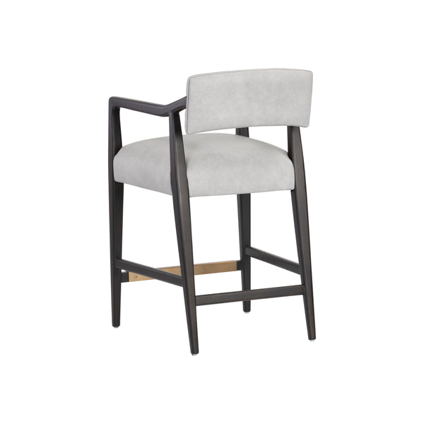 Keagan Counter Stool - Saloon Light Grey Leather