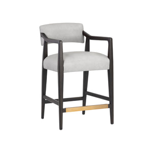 Keagan Counter Stool - Saloon Light Grey Leather