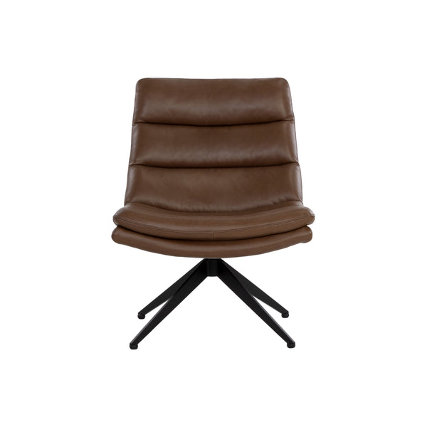 Keller Swivel Lounge Chair - Missouri Mahogany Leather