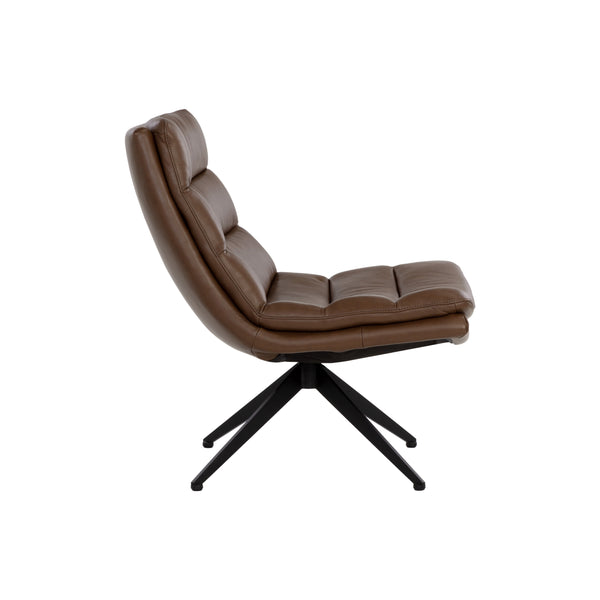 Keller Swivel Lounge Chair - Missouri Mahogany Leather