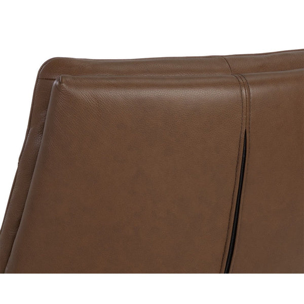 Keller Swivel Lounge Chair - Missouri Mahogany Leather