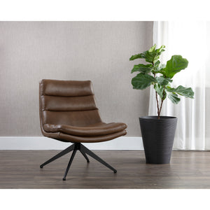 Keller Swivel Lounge Chair - Missouri Mahogany Leather