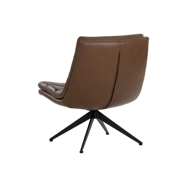 Keller Swivel Lounge Chair - Missouri Mahogany Leather