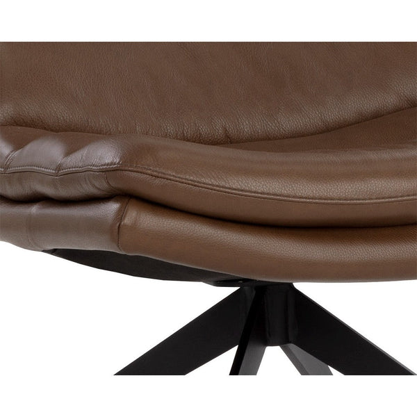 Keller Swivel Lounge Chair - Missouri Mahogany Leather