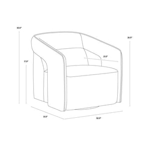 Kendrick Swivel Lounge Chair - Abbington Black