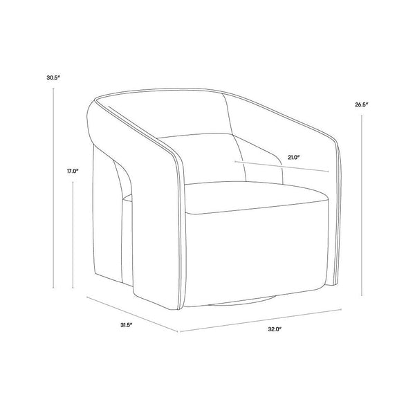 Kendrick Swivel Lounge Chair - Abbington Black