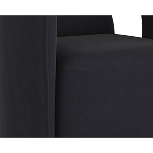 Kendrick Wheeled Dining Armchair - Abbington Black