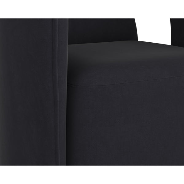 Kendrick Wheeled Dining Armchair - Abbington Black