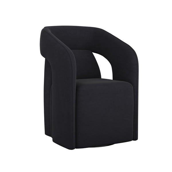 Kendrick Wheeled Dining Armchair - Abbington Black