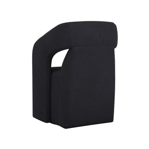 Kendrick Wheeled Dining Armchair - Abbington Black