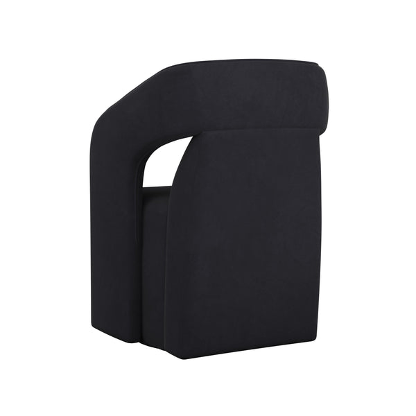 Kendrick Wheeled Dining Armchair - Abbington Black