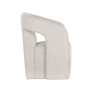 Kendrick Wheeled Dining Armchair - Moto Stucco