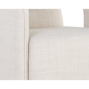 Kendrick Wheeled Dining Armchair - Moto Stucco