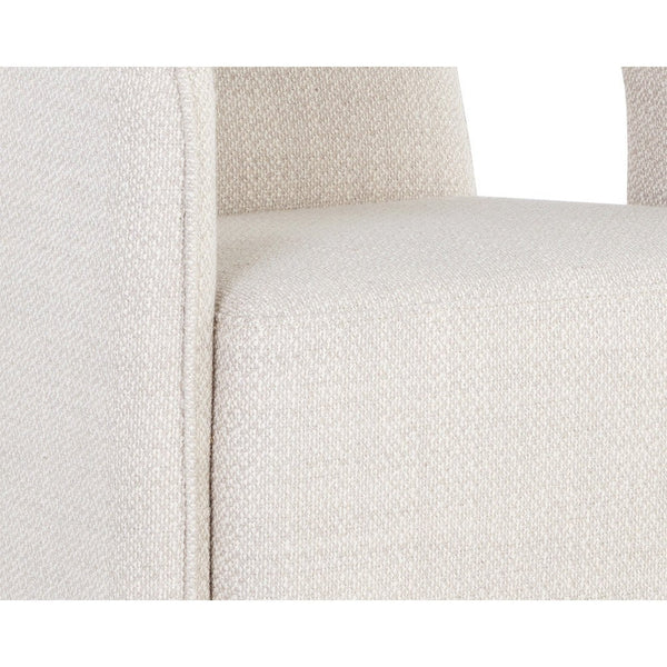 Kendrick Wheeled Dining Armchair - Moto Stucco