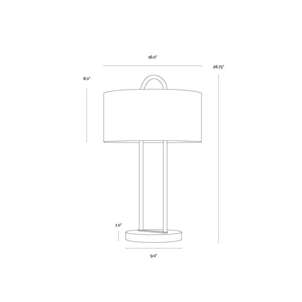 Kezna Table Lamp - White Marble - Matte White