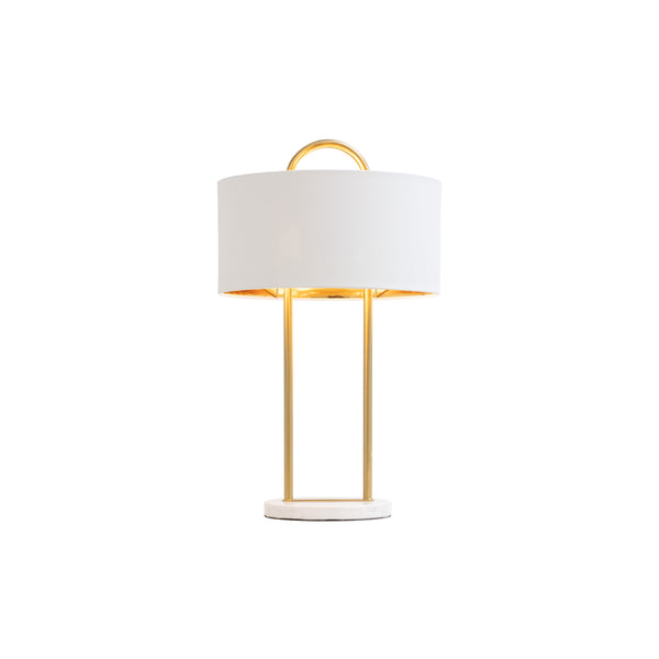 Kezna Table Lamp - White Marble - Matte White
