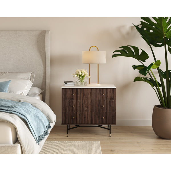 Kezna Table Lamp - White Marble - Matte White