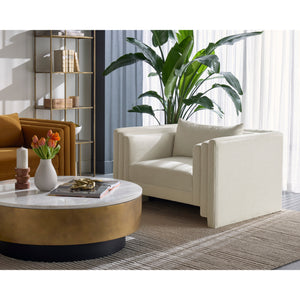 Kira Armchair - Heather Ivory Tweed