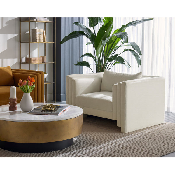 Kira Armchair - Heather Ivory Tweed