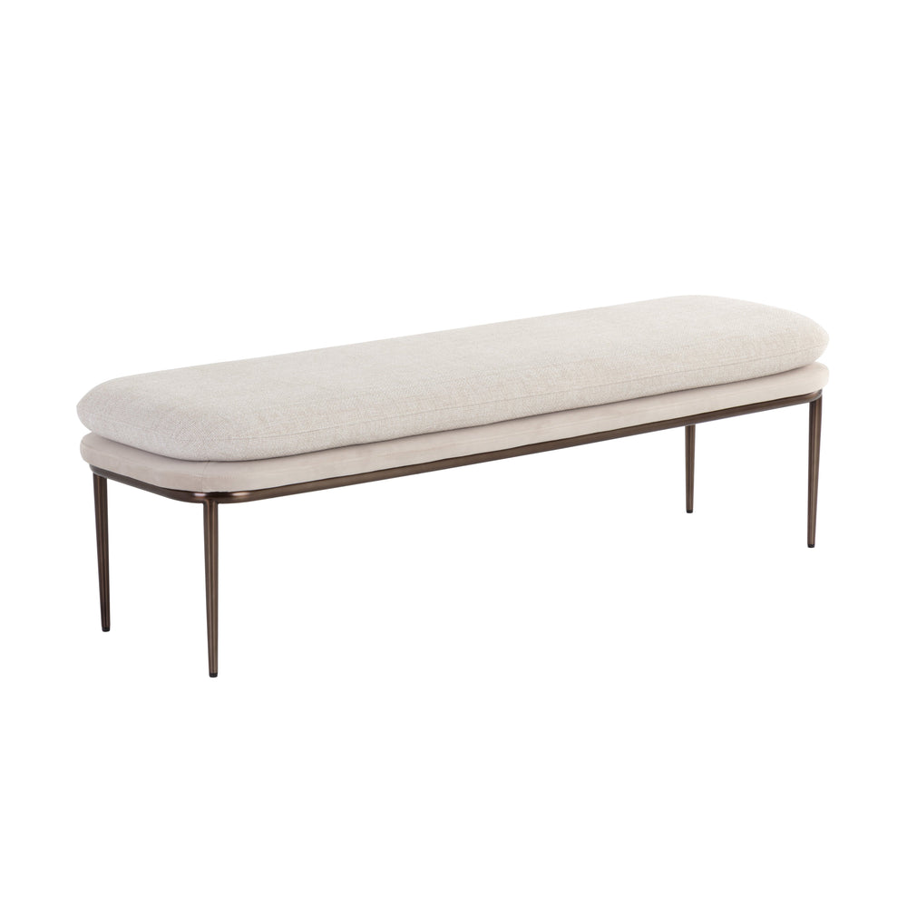 Koffi Bench - Dark Bronze - Chacha Cream / Meg Taupe