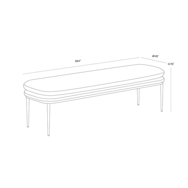 Koffi Bench - Dark Bronze - Chacha Cream / Meg Taupe