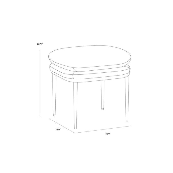 Koffi Stool - Dark Bronze - Chacha Cream / Meg Taupe