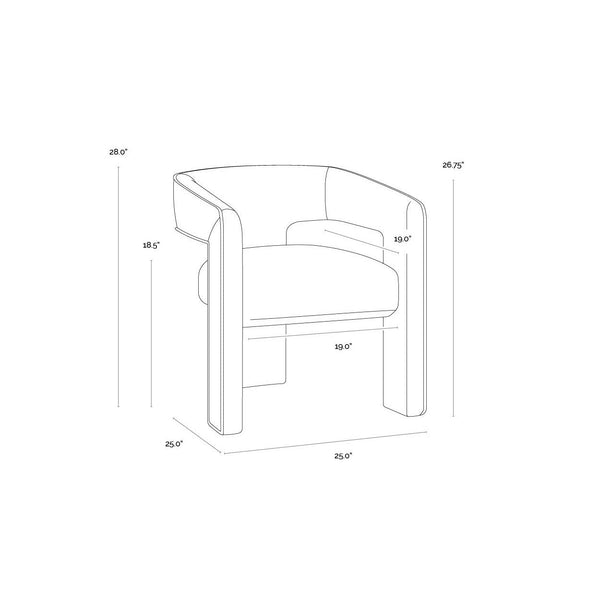 Krasner Dining Armchair - Rhapsody Sand